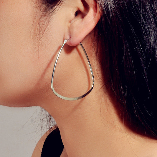 Punk Jewelry Gold Geometric Statment Hoop Earrings Minimalist Style Accessories-0