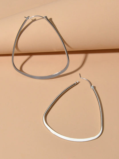 Punk Jewelry Gold Geometric Statment Hoop Earrings Minimalist Style Accessories-2