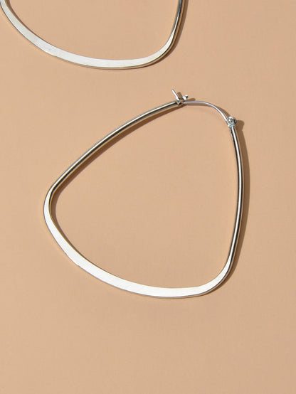 Punk Jewelry Gold Geometric Statment Hoop Earrings Minimalist Style Accessories-3