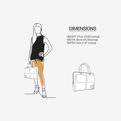 Vegan Designer Luxury Double Pocket Bag 16” | BYMANYC ® New York Elegant Edition-3